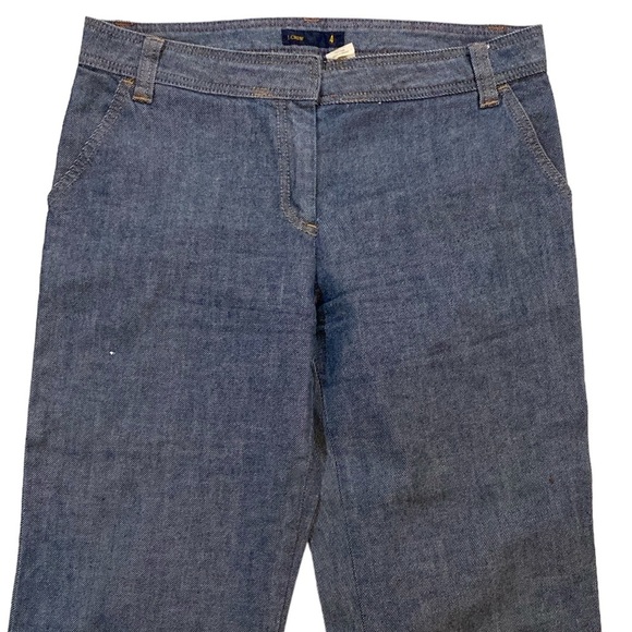 J. Crew Wide Leg Cropped Jeans Women's Sz 4 Blue Gray Denim 4 Pocket MachineWash - Picture 3 of 8